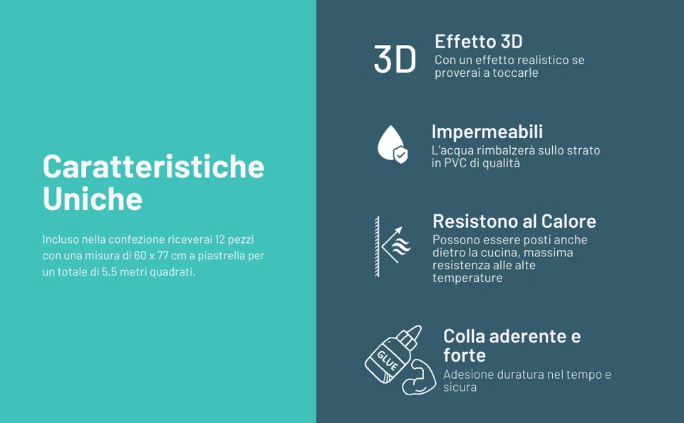 12 PIASTRELLE MURALI ADESIVE BIANCHE MATTONI 3D SCHIUMA IMPERMEABILE TAGLIABILE - Immagine 4 di 4
