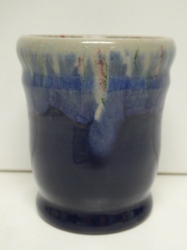 VINTAGE POTTERY DANISH STUDIO MID CENTURY POT DRIP GLAZE VASE