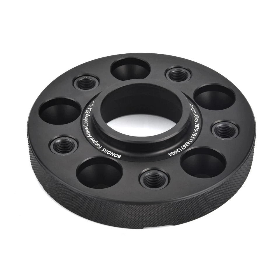 4 件装 20 毫米/25 毫米合金黑色 5-112 轮间隔器适用于宝马 M5 F90 530i 540i 640 2018+ — 第 3/4 张图片