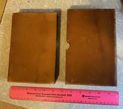 Vtg. Tan Leather Document Slipcase Hand Stitched 8”x 5”x 1.5”, Wiesbaden Germany - Picture 3 of 23