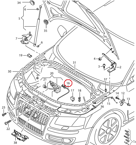 NEW GENUINE AUDI A3 2009 - 2013 FRONT BONNET RELEASE CABLE RHD 929MM 8P2823531G - Picture 7 of 7