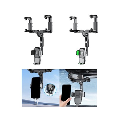 Rear View Mirror Phone Holder 360°Rotatable for 4.0-7.0inch Phones Vehicle
