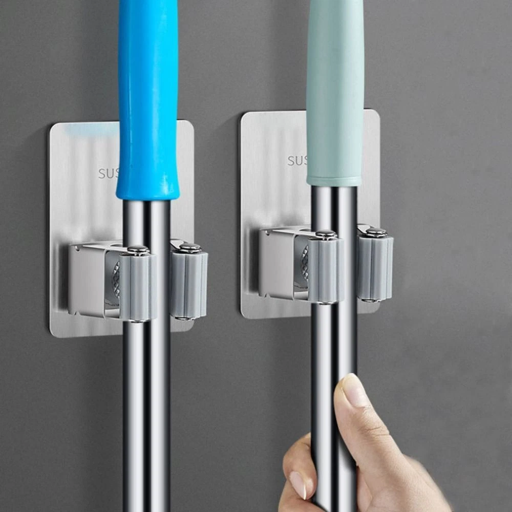 Hooks Bathroom Accessorie Hook Rack Broom Hanger Broom Holder Wall Mounted Mop