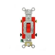 20 Amp Industrial Grade Heavy Duty Double-Pole Toggle Switch Red