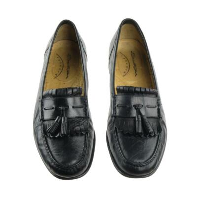 Santoni Mens 9.5 Black Leather Slip On Tassel Boat Leather Dress Shoes SANTONI Tassel Loafers Dress Shoes Relaxed Sz. 9.5 Black  main image 2