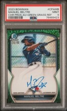 2023 Bowman Chrome Manuel Beltre Green Grass Refractor Auto 1st /99 PSA 9 MINT