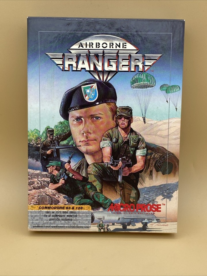 Airborne Ranger 1987 MicroProse Floppy Drive Commodore 64/128 Computer
