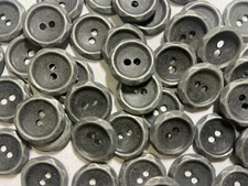 Metal Button w/Cut Beveled Rim Design Old Pewter Finish 13mm 15mm 18mm 4hole