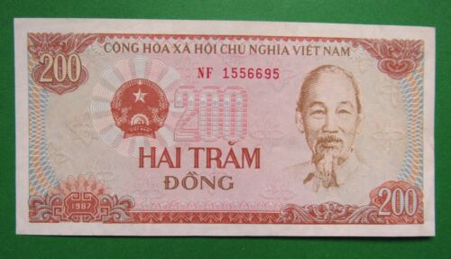 1987 Vietnam 200 Dong Banknote - Crisp Uncirculated - FREE SHIPPING