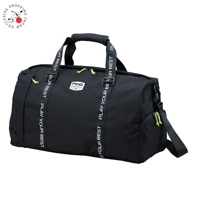 Ping Golf Black Boston Bag Duffel Bag Shoulder Logo Shoe Pocket