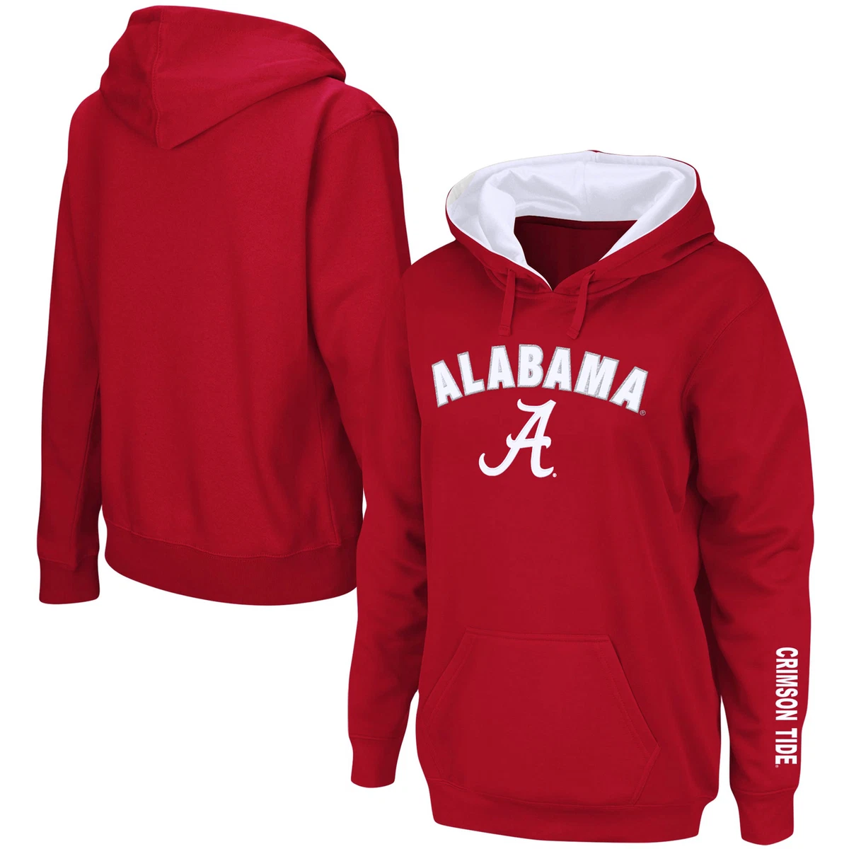 Women s Crimson Alabama Crimson Tide Arch Logo 1 Pullover Hoodie