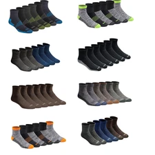 Dickies Men's Dri-tech Moisture Control Quarter Socks Assorted Sizes , Colors