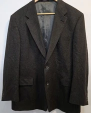 Green and Brown Herringbone Hart Schaffner Marx blazer jacket sport coat 46 R