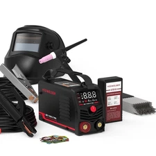 YESWELDER 125A Portable Stick/TIG Welder w/LYG-L600A-W Helmet 110V