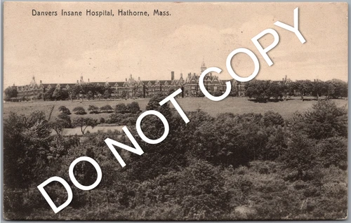 Postcard Hathorne Massachusetts c1909 Danvers Insane Hospital Doane Cancel