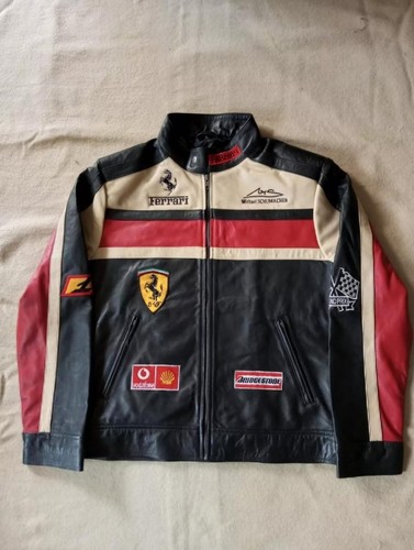 Vintage Ferrari Leather Jacket: Exclusive F1 Racing Design for Men - Picture 1 of 2
