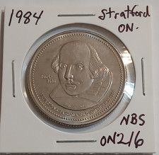 1984 Stratford Ontario $1 Municipal Trade Dollar Shakespeare Token ON216