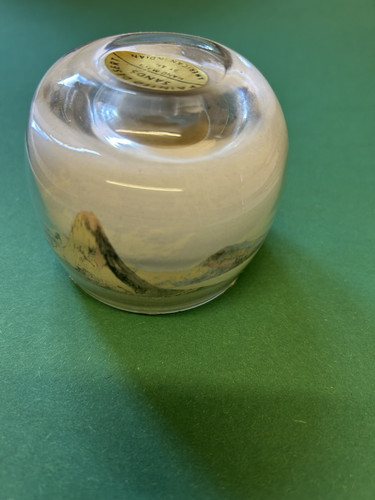 Vintage Native American Indian Painted Desert Sand Art Glass Paperweight 1960’s - Picture 6 of 8