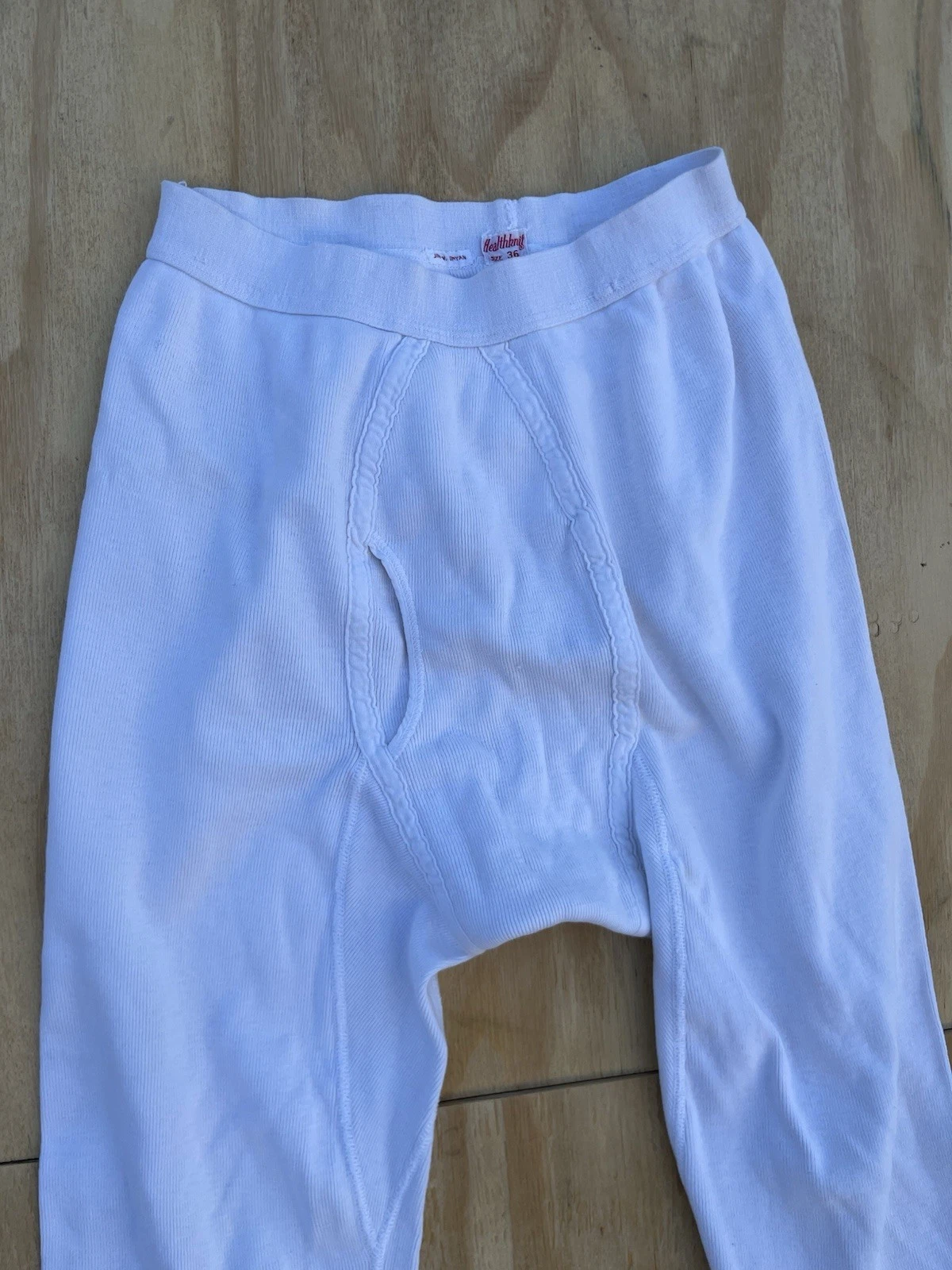 Vintage 50s 60s Healthknit Long John Pants Thermal 100% Cotton Size Base Layer
