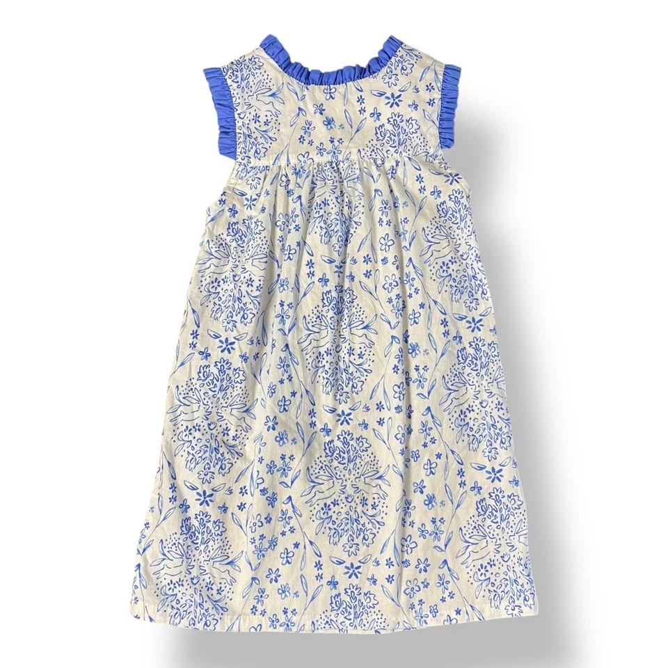 Southern Sunshine Toddler Girls Lulu White Blue Rabbit Print Dress Size 3T - Image 4 of 4
