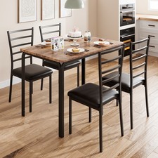 Five-Piece Rectangular Dining Set with Upholstered Chairs