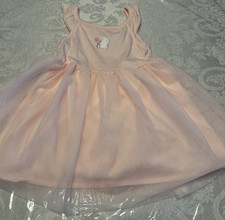 Toddler Girls 2T Carters Pink BUNNY Ruffle Tutu Tank Dress Easter Spring