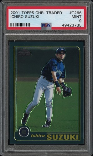 2001 Topps Chrome Traded #T266 Ichiro Suzuki RC PSA Mint 9 Mariners HOF