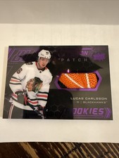 2020-21 UD Black Lucas Carlsson Obsidian Rookies Patch Purple Parallel #35/35