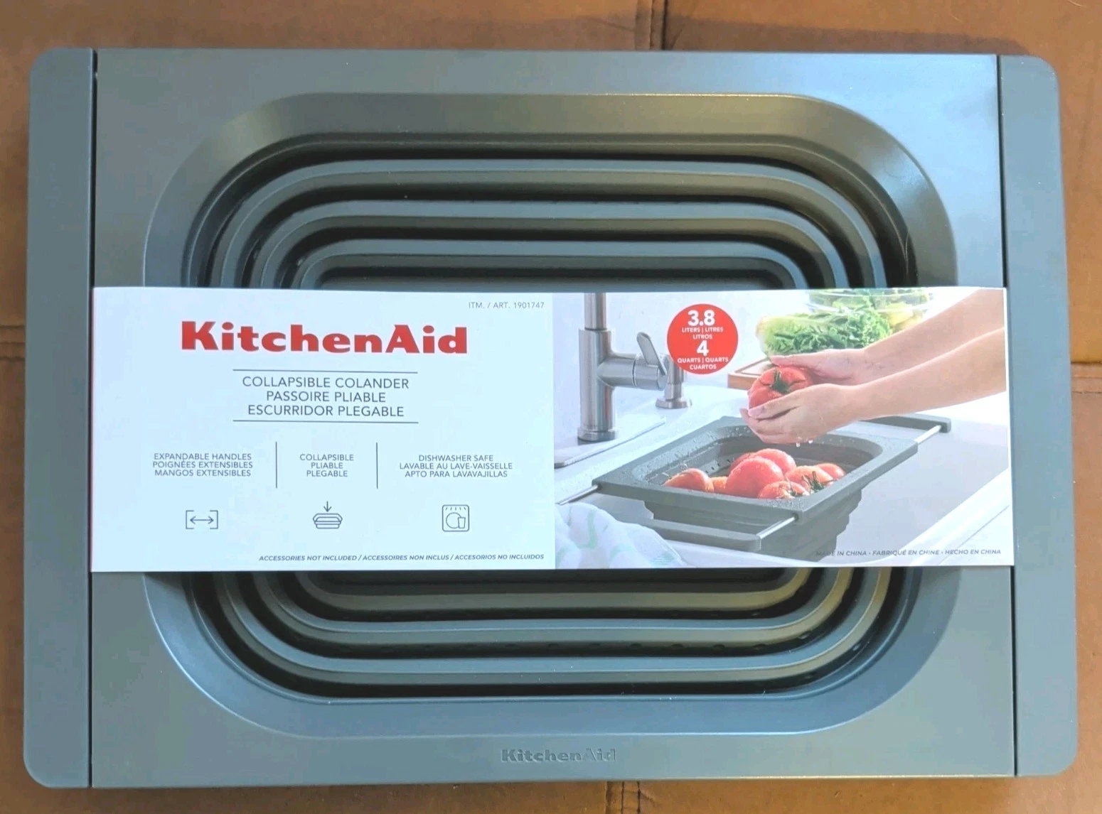 KitchenAid Collapsible Colander Gray