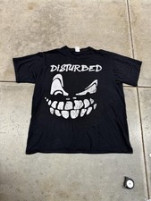vintage disturbed faded black metal rock band shirt size xl