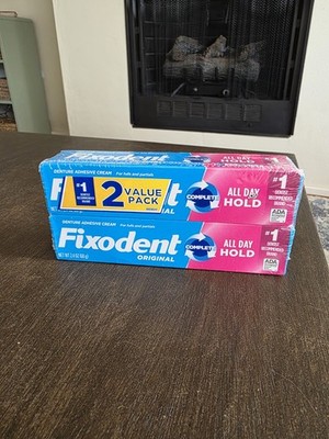 (Pack of 2) Fixodent Complete Original Denture Adhesive Cream 2.4 oz| 