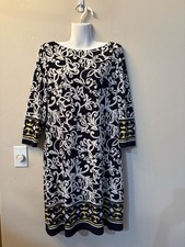 Chaps, Long Sleeve Multi Colored Long Sleeve Dress Fully Lined Size XL