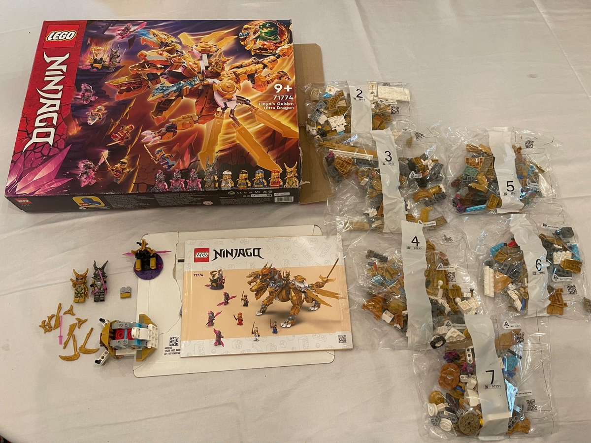 LEGO NINJAGO 71774 Lloyd's Golden Ultra Dragon Open Box Read