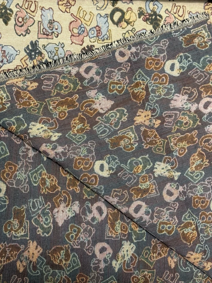 VTG Mary Englebreit Nursery Brocade Fabric Tapestry Upholstery 1 Yd Rustic Heavy - Image 4 of 4