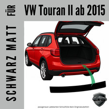 Ladekantenschutz Lackschutzfolie  für  VW Touran II ab 2015 | schwarz seidenmatt