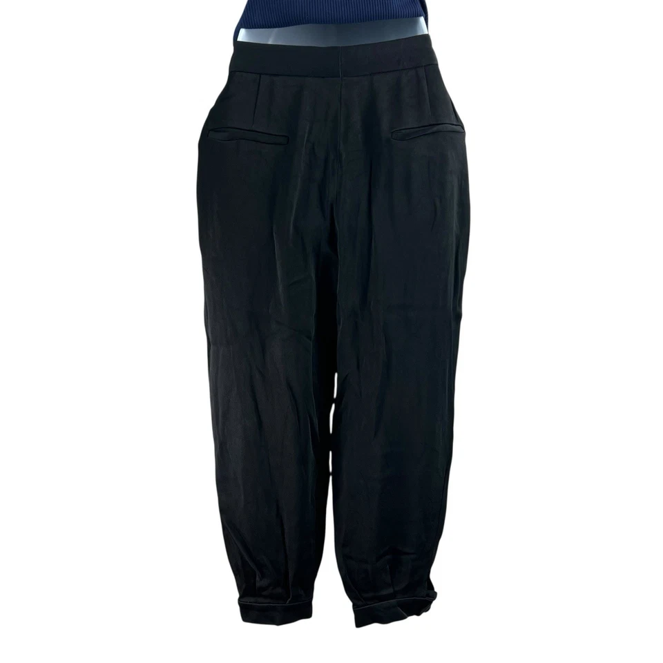 Pantalón Sandro Mujer Talla 36 Negro Sarga Pierna Recta Foto 3 de 4