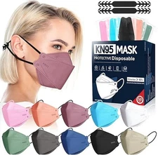 50 Pack 5 Layer KN95 Face Masks Disposable Adults Wildfire Smoke Dust Hospital