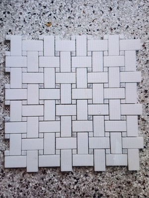 Simple Tile - Marble Mosaic Tile Basketweave Collection Carrara White+Bardiglio
