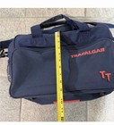 Trafalgar Navy Blue Canvas Duffle Bag 14" Adjustable Strap Carry On VINTAGE — photo 3