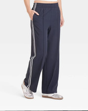 Adidas All in Motion Navy Track Pants with Contrast Stripe, NWT, Women's Medium