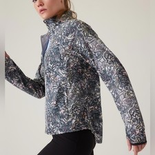 NWOT Athleta "Run With It" Jacket Kinetic Abstract Multi Pattern Purple/Pink M