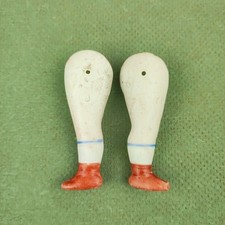 Antique Bisque Dollhouse Doll Legs, Wire Fixing, Germany, 2.6" / 66mm