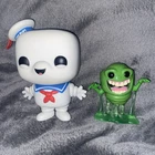 Funko Pop Vinyl Movies Ghostbusters Stay Puft Marshmallow Man & Slimer Lot