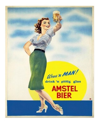 Vintage Retro Amstel Bier Poster Wandbild Premium Qualität Wohndeko