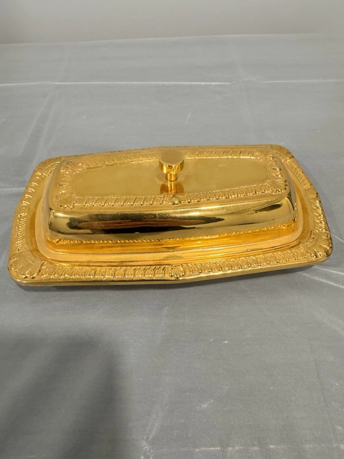 Vintage 24K Gold Electroplated Butter Dish Glass Insert Ornate
Opens in a new window or tab