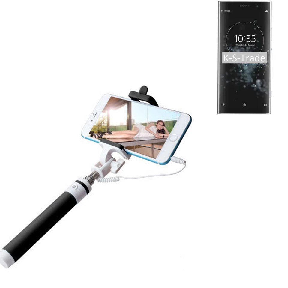 Pour Sony Xperia XA2 Plus PERCHE SELFIE STICK BRAS TÉLÉSCOPIQUE MONOPIED - Photo 1/4