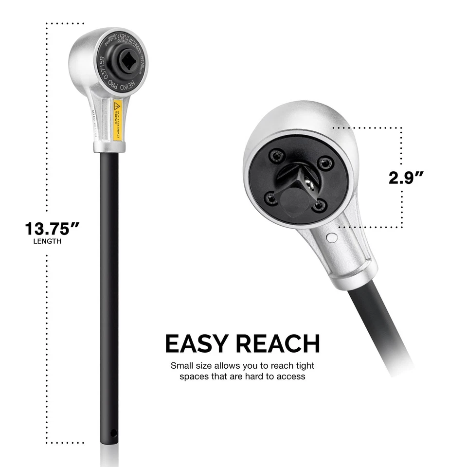 PRO 03715B 1/2" Drive Torque Wrench, 1100 Foot-Pound Heavy Duty Torque Multip... - Image 4 of 4