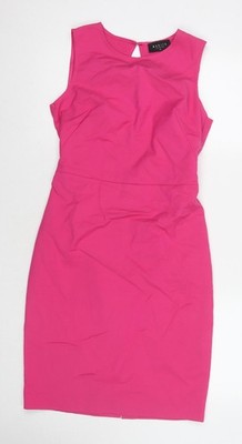Mohito Damen Rosa Polyester A-Linie Größe 10 Rundhals Reißverschluss - Cut-Out-Detail