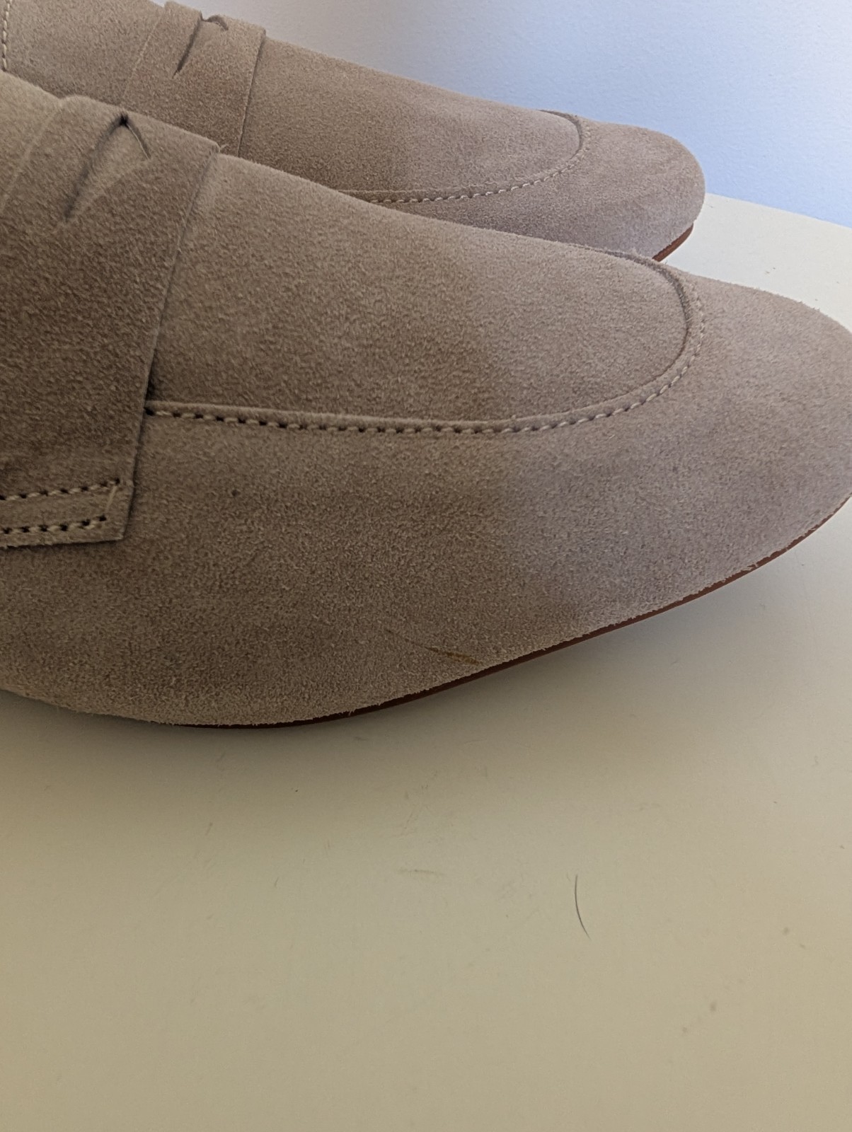 A Piedi Suede Beige Loafers Uk6.5 Eu40 image 5