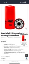 Baldwin B95 Heavy Duty Lube Spin-On Filter
